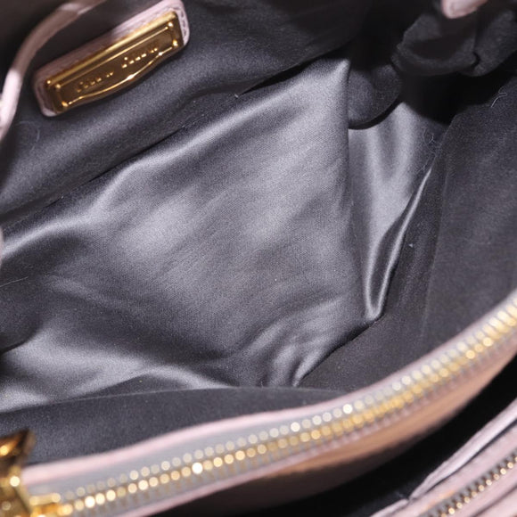 Miu Miu Matelasse Hand Bag Leather 2way Gray Gold Auth 206108V