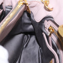 Miu Miu Matelasse Hand Bag Leather 2way Gray Gold Auth 206108V-25