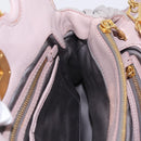 Miu Miu Matelasse Hand Bag Leather 2way Gray Gold Auth 206108V-26