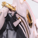 Miu Miu Matelasse Hand Bag Leather 2way Gray Gold Auth 206108V-28