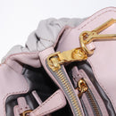 Miu Miu Matelasse Hand Bag Leather 2way Gray Gold Auth 206108V-30