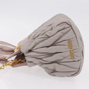 Miu Miu Matelasse Hand Bag Leather 2way Gray Gold Auth 206108V-5