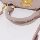 Miu Miu Matelasse Hand Bag Leather 2way Gray Gold Auth 206108V-8