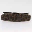 FENDI Zucca Canvas Mamma Baguette Shoulder Bag Black Brown Auth 206109V-6