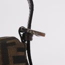 FENDI Zucca Canvas Mamma Baguette Shoulder Bag Black Brown Auth 206109V-19