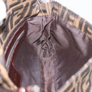 FENDI Zucca Canvas Mamma Baguette Shoulder Bag Black Brown Auth 206109V-24