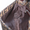 FENDI Zucca Canvas Mamma Baguette Shoulder Bag Black Brown Auth 206109V-25