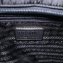 PRADA Metal Handle Hand Bag Nylon Black Silver Auth 206110A-18