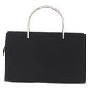 PRADA Metal Handle Hand Bag Nylon Black Silver Auth 206110A-2