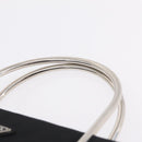 PRADA Metal Handle Hand Bag Nylon Black Silver Auth 206110A-8
