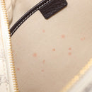 CELINE Macadam Canvas Boston Bag PVC Leather White Gold Auth 206111V-9