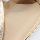 CELINE Macadam Canvas Boston Bag PVC Leather White Gold Auth 206111V-10
