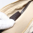 CELINE Macadam Canvas Boston Bag PVC Leather White Gold Auth 206111V-11