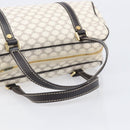 CELINE Macadam Canvas Boston Bag PVC Leather White Gold Auth 206111V-8