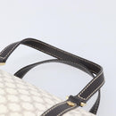 CELINE Macadam Canvas Boston Bag PVC Leather White Gold Auth 206111V-14