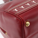 SAINT LAURENT Hand Bag Leather 2way Red Gold Auth 206113V-17