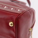SAINT LAURENT Hand Bag Leather 2way Red Gold Auth 206113V-18