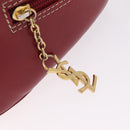 SAINT LAURENT Hand Bag Leather 2way Red Gold Auth 206113V-19