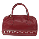 SAINT LAURENT Hand Bag Leather 2way Red Gold Auth 206113V-2