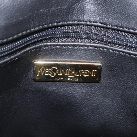 SAINT LAURENT Hand Bag Leather 2way Red Gold Auth 206113V