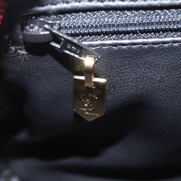 SAINT LAURENT Hand Bag Leather 2way Red Gold Auth 206113V