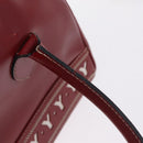 SAINT LAURENT Hand Bag Leather 2way Red Gold Auth 206113V-26