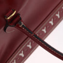 SAINT LAURENT Hand Bag Leather 2way Red Gold Auth 206113V-27