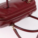 SAINT LAURENT Hand Bag Leather 2way Red Gold Auth 206113V-6
