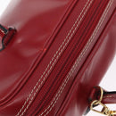 SAINT LAURENT Hand Bag Leather 2way Red Gold Auth 206113V-7