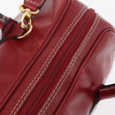 SAINT LAURENT Hand Bag Leather 2way Red Gold Auth 206113V-8