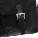 PRADA Tote Bag Nylon Black Silver Auth 206115V-22