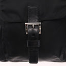 PRADA Tote Bag Nylon Black Silver Auth 206115V-23