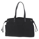 PRADA Tote Bag Nylon Black Silver Auth 206115V-2
