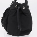 PRADA Tote Bag Nylon Black Silver Auth 206115V-3