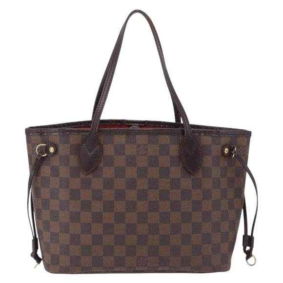 LOUIS VUITTON Damier Ebene Neverfull PM Tote Bag N51109 LV Auth 206118