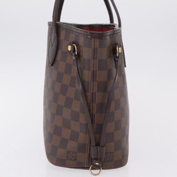 LOUIS VUITTON Damier Ebene Neverfull PM Tote Bag N51109 LV Auth 206118