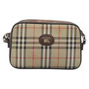 Burberrys Nova Check Shoulder Bag Canvas Beige Gold Auth 206119-2