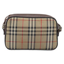 Burberrys Nova Check Shoulder Bag Canvas Beige Gold Auth 206119-3
