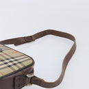 Burberrys Nova Check Shoulder Bag Canvas Beige Gold Auth 206119-9