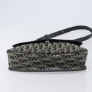 Christian Dior Trotter Canvas Shoulder Bag Black Gold Auth 206120V-10