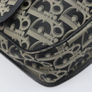 Christian Dior Trotter Canvas Shoulder Bag Black Gold Auth 206120V-12
