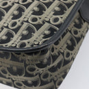 Christian Dior Trotter Canvas Shoulder Bag Black Gold Auth 206120V-13