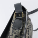 Christian Dior Trotter Canvas Shoulder Bag Black Gold Auth 206120V-15