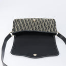 Christian Dior Trotter Canvas Shoulder Bag Black Gold Auth 206120V-16