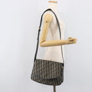 Christian Dior Trotter Canvas Shoulder Bag Black Gold Auth 206120V-24