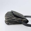 Christian Dior Trotter Canvas Shoulder Bag Black Gold Auth 206120V-4