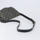 Christian Dior Trotter Canvas Shoulder Bag Black Gold Auth 206120V-7