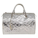 LOUIS VUITTON Monogram Miroir Speedy 30 Bag Silver Argent M95786 Auth 206125SAV-2