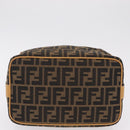 FENDI Zucca Canvas Vanity Hand Bag Black Brown Auth 206127V-7