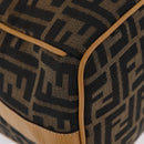 FENDI Zucca Canvas Vanity Hand Bag Black Brown Auth 206127V-15